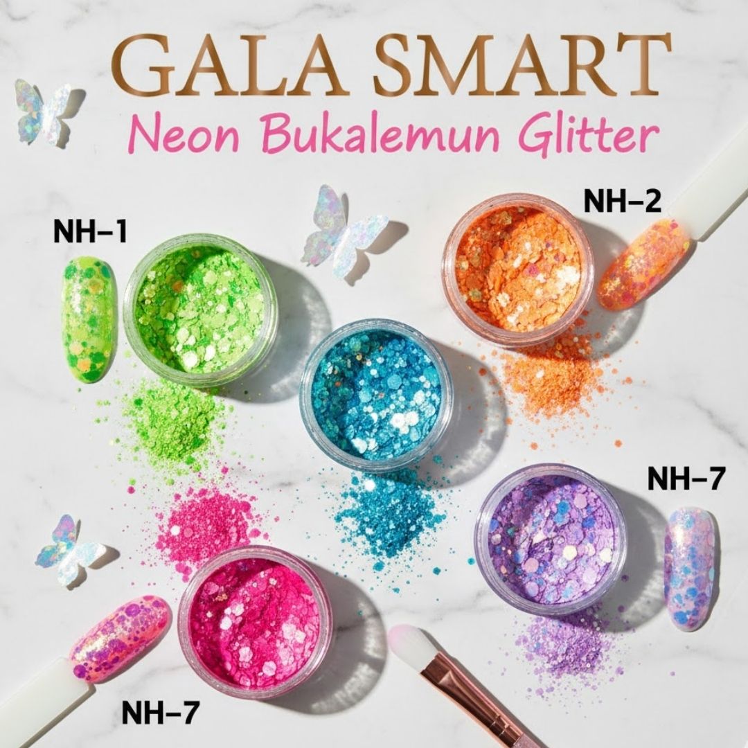 NEON BUKALEMUN GLİTTER SÜS SET - 5 Lİ