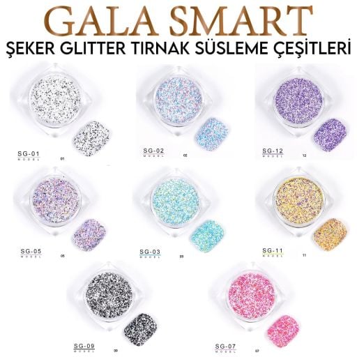 ŞEKER GLİTTER TIRNAK SÜS ÇEŞİTLERİ