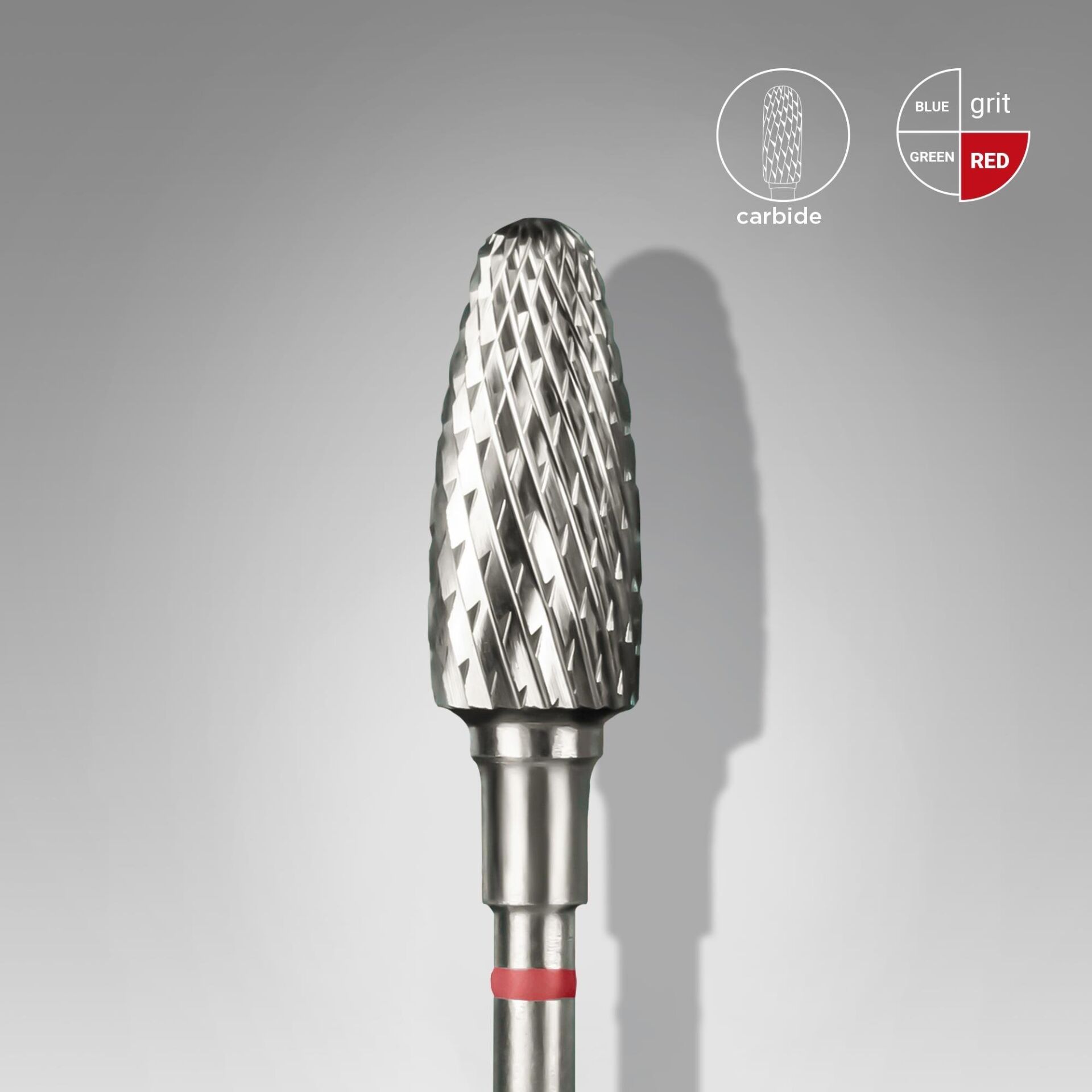 Sert Alaşım Mısır Freze, Kırmızı, Çap 5 mm / Çalışma Kısmı 13 mm