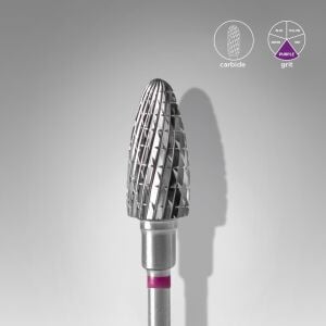 Sert Alaşım Mısır Freze, Mor, Çap 6 mm / Çalışma Kısmı 14 mm