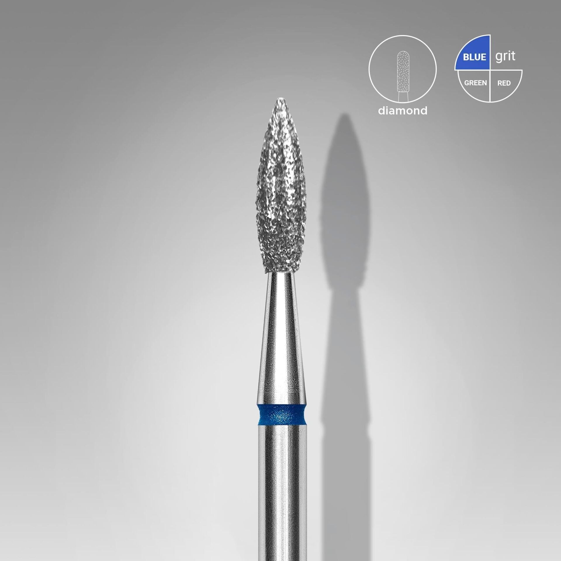 EXPERT elmas sivri alev freze ,mavi , çap 2,3 mm / çalışma kısmı 10 mm