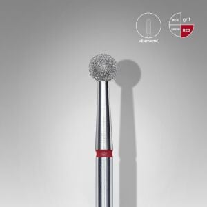 Elmas Küre Freze, Kırmızı, Çap 4 mm