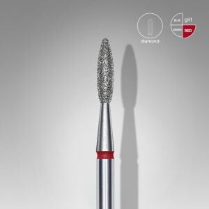 Elmas Alev Freze, Kırmızı, Çap 2,1 mm, Çalışma Kısmı 8 mm