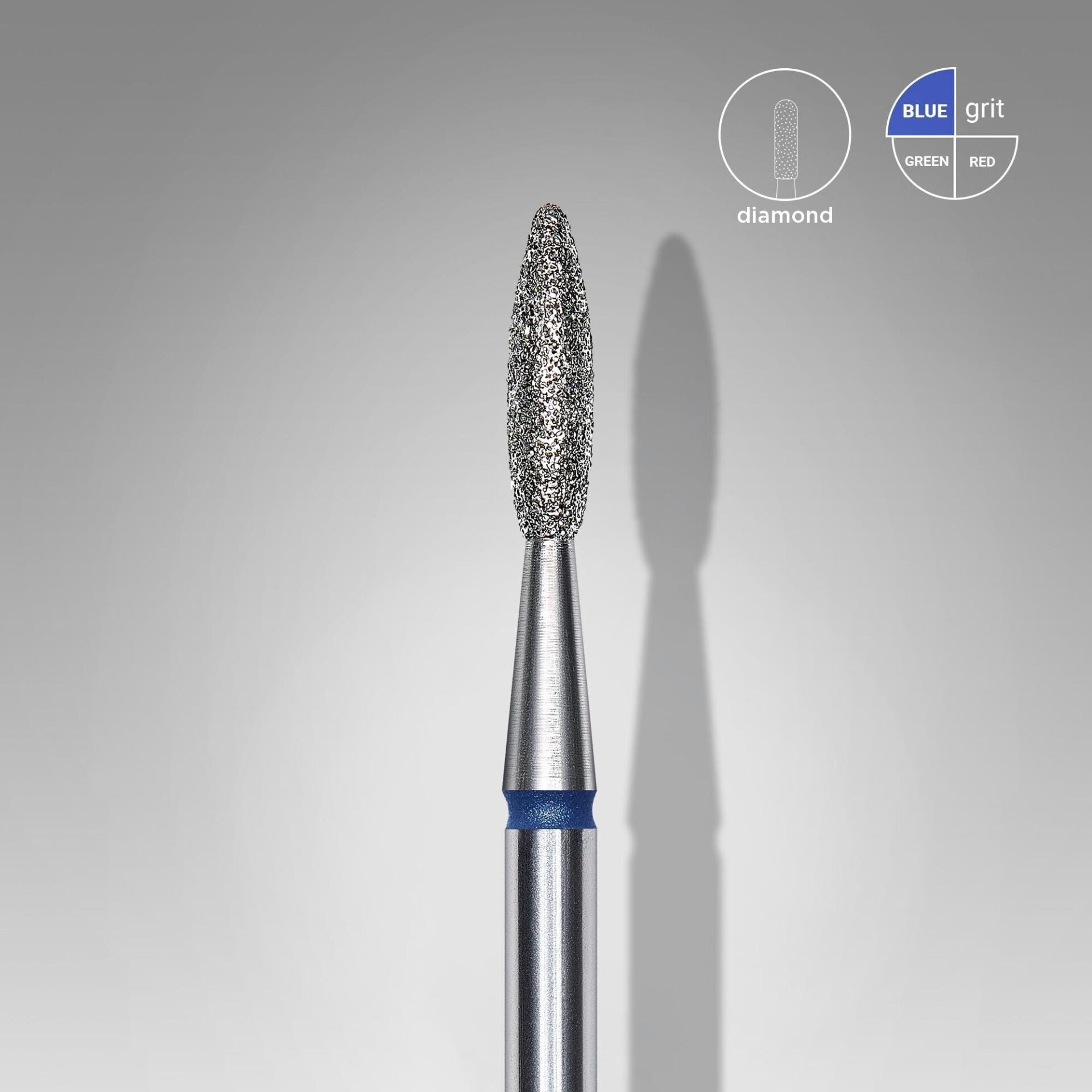 Elmas Alev Freze, Mavi, Çap 2,1 mm, Çalışma Kısmı 8 mm