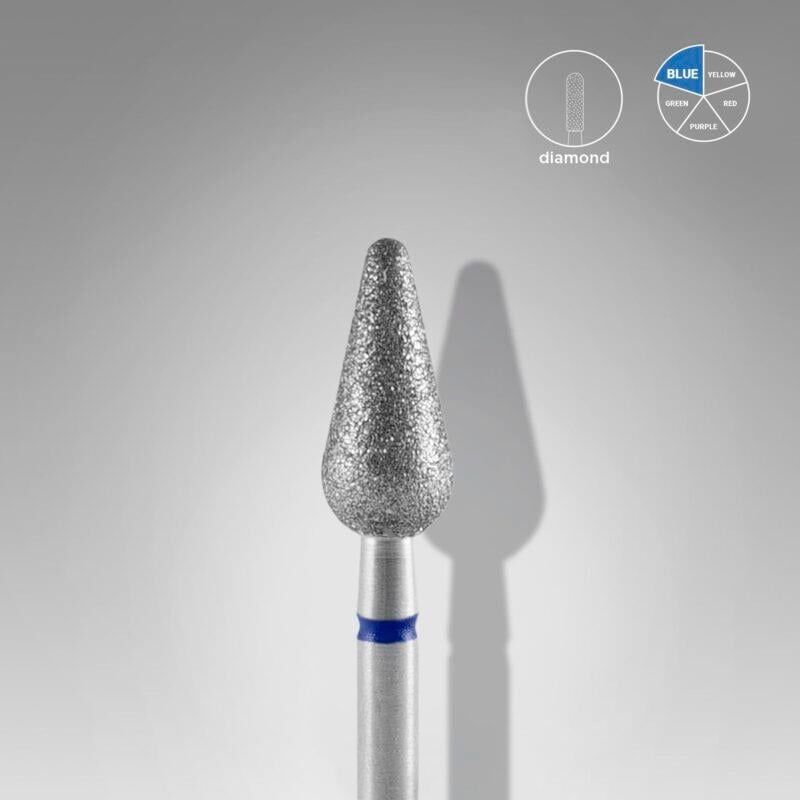 Elmas Armut sivri Freze EXPERT, Mavi, Çap 5 mm, Çalışma Kısmı 12 mm