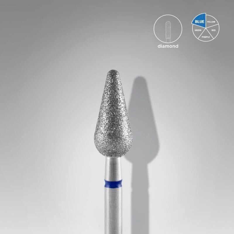 Elmas Armut sivri Freze EXPERT, Mavi, Çap 5 mm, Çalışma Kısmı 12 mm
