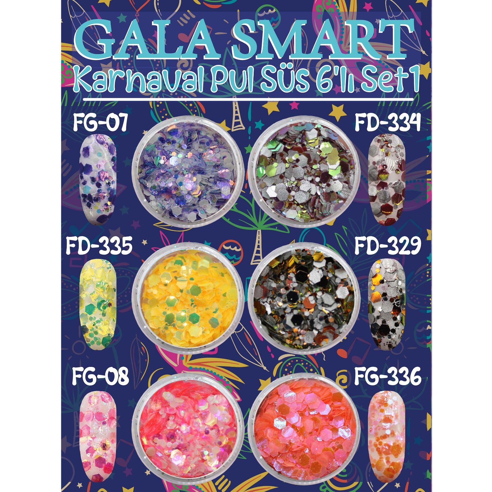 KARNAVAL PUL SÜS 6 LI SET-1