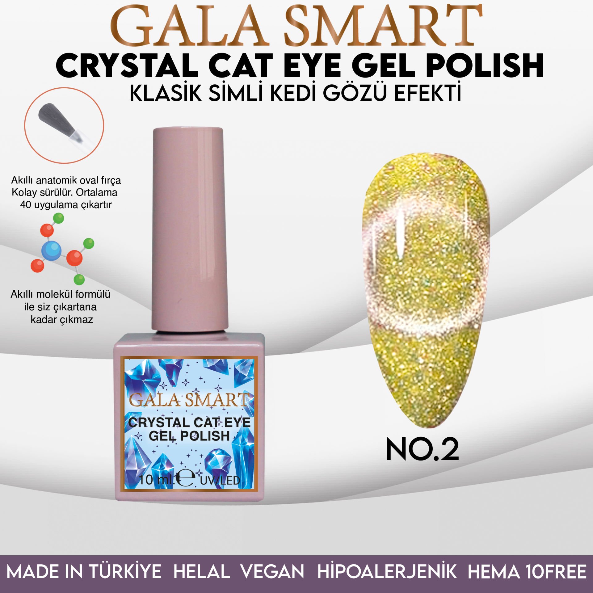 CRYSTAL CAT EYE GEL POLISH 10 ML NO:02