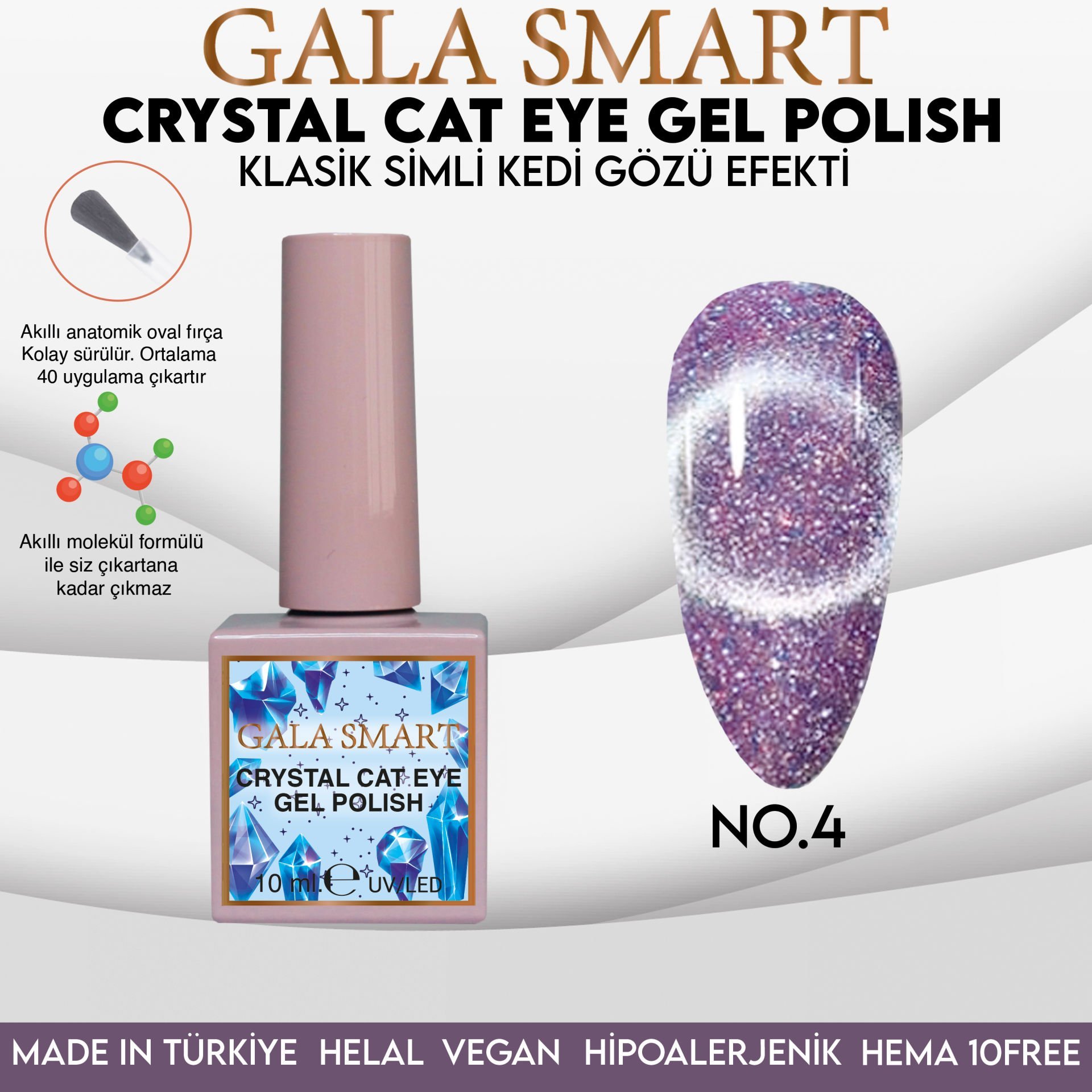 CRYSTAL CAT EYE GEL POLISH 10 ML NO:04