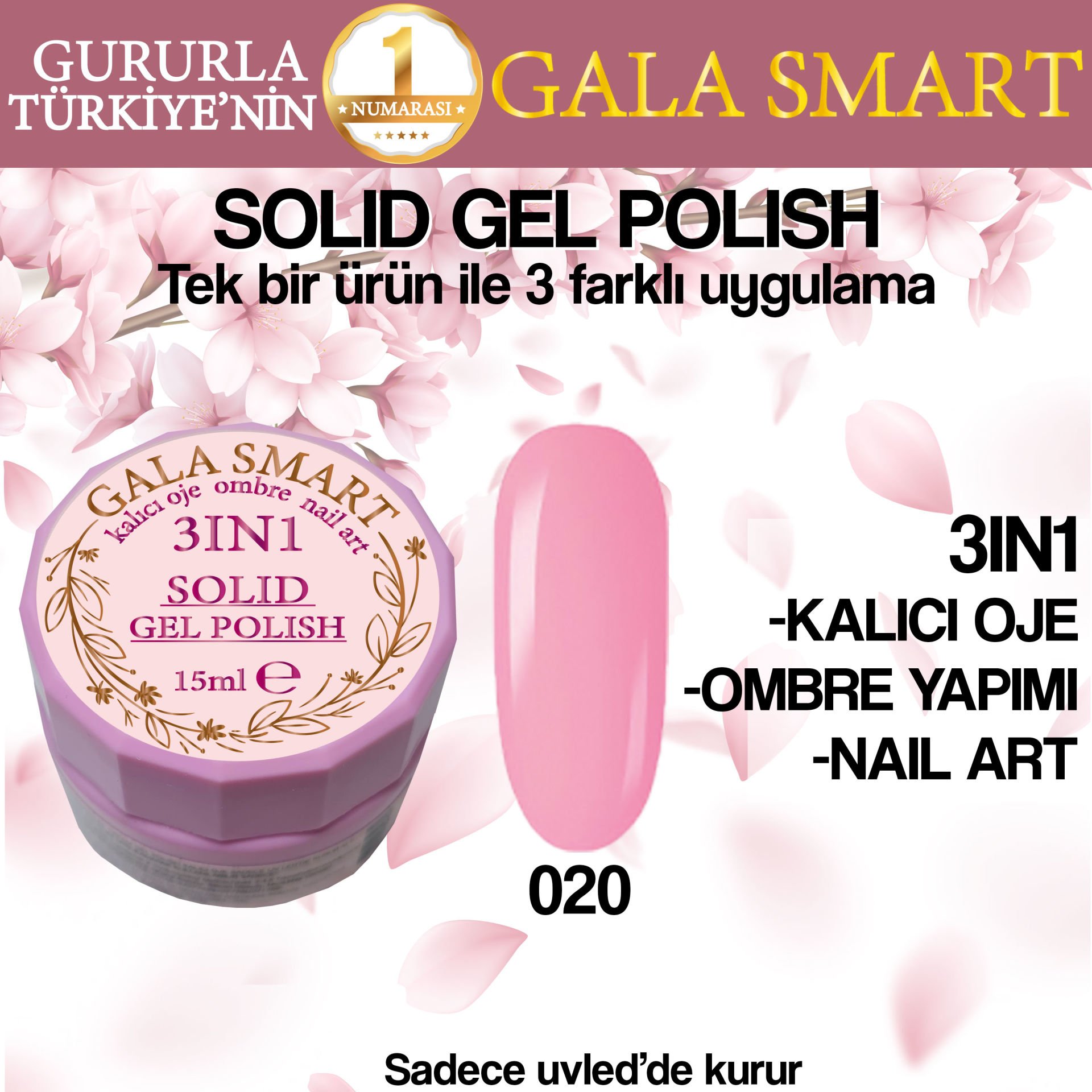 GALA SOLID GEL POLISH 15 ML NO 020