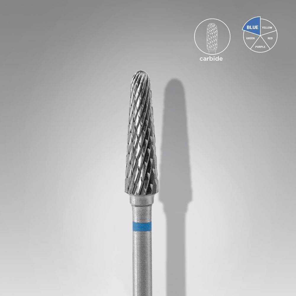 Sert Alaşım Kesik Koni Freze, Mavi, Çap 4 mm / Çalışma Kısmı 13 mm
