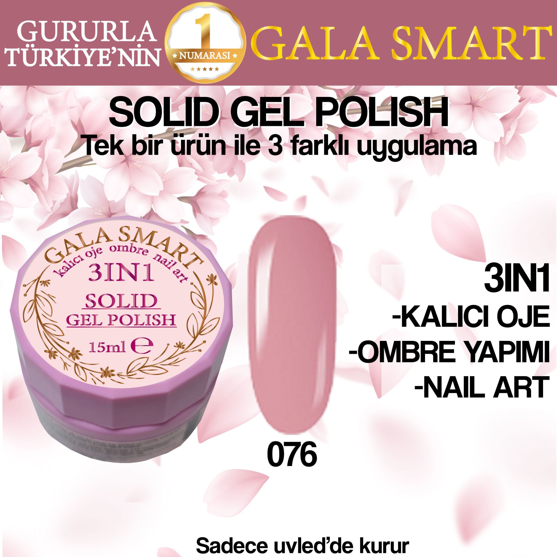GALA SOLID GEL POLISH 15 ML NO 076