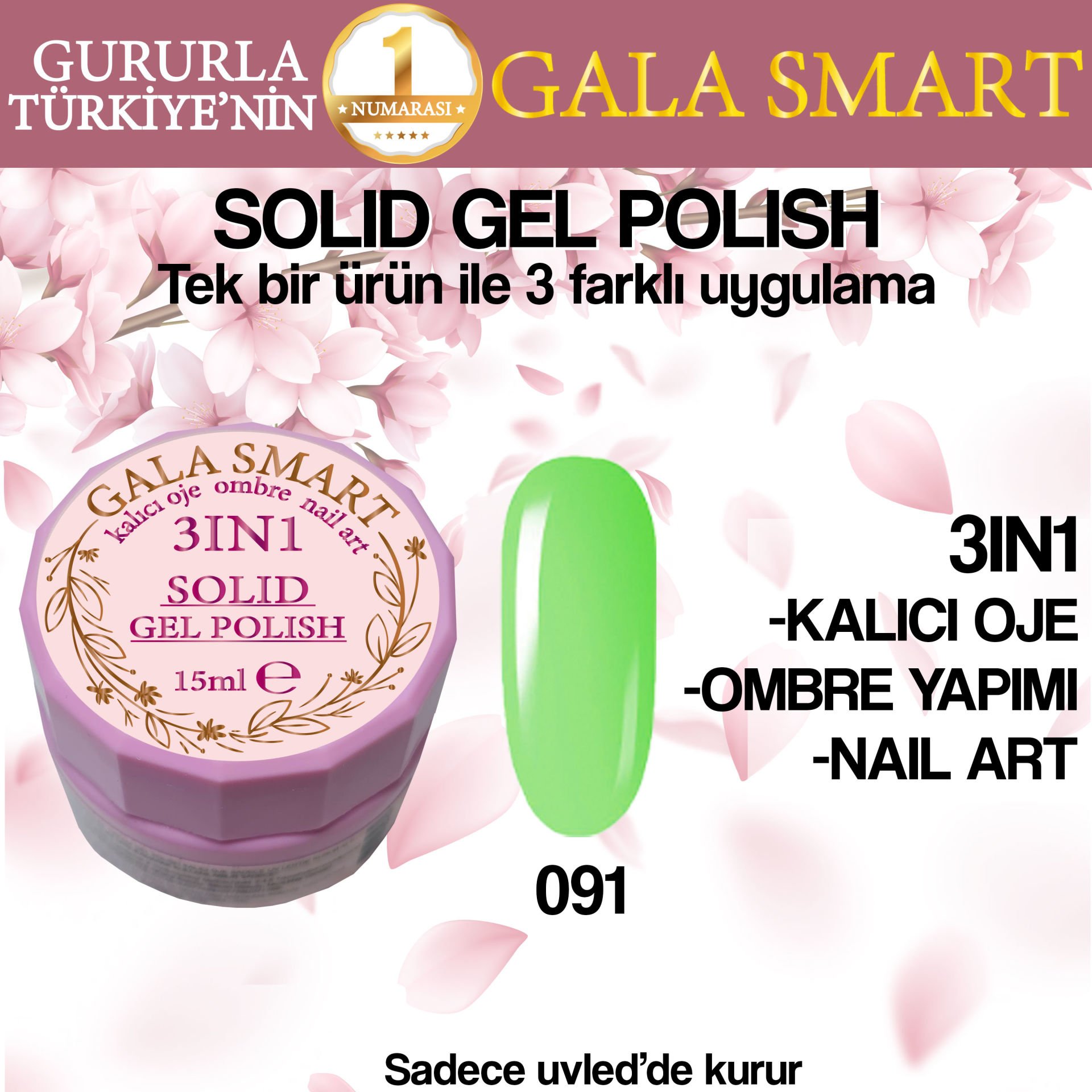GALA SOLID GEL POLISH 15 ML NO 091