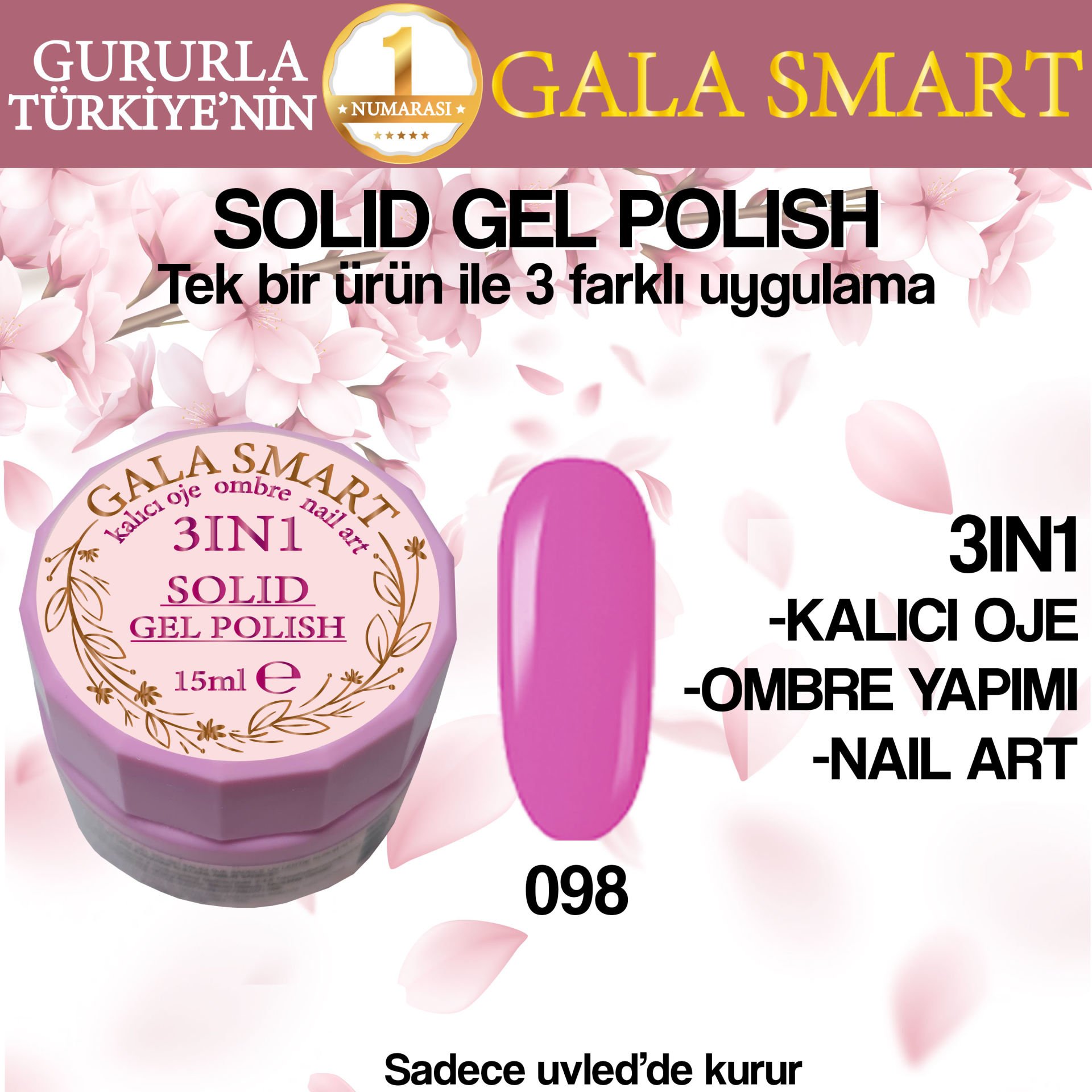 GALA SOLID GEL POLISH 15 ML NO 098