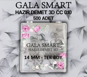 3D Hazır Demet İpek Kirpik  0.10 CC 4mm Tek Boy 500'lü Kutu