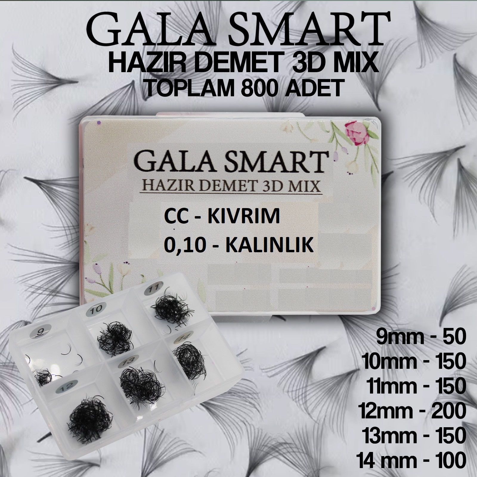 HAZIR DEMET - 3D CC KIVRIM 0,10 KALINLIK - MİX KUTU (1000 Lİ KUTU)