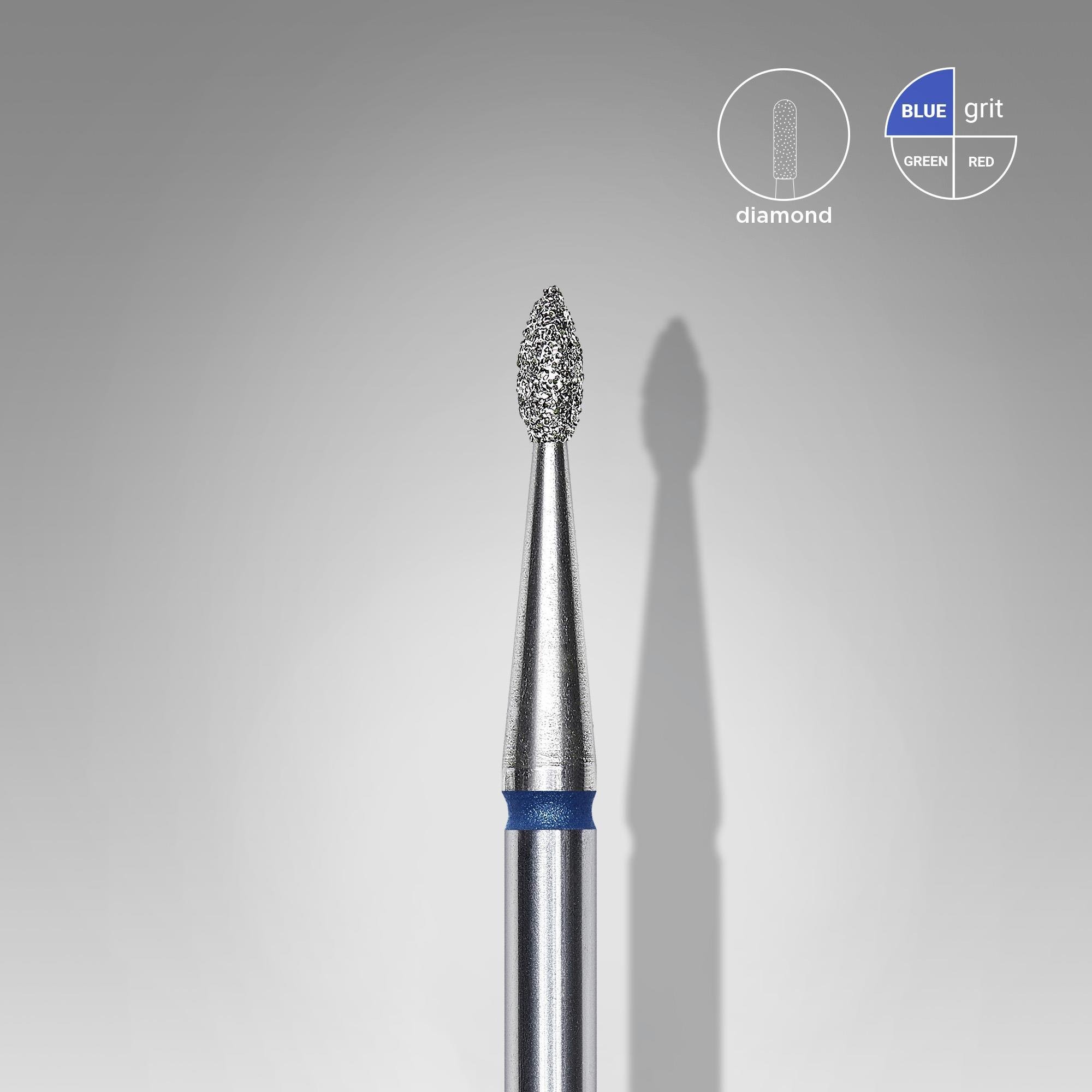 Elmas Küre Freze, Mavi, Çap 1,6 mm, Çalışma Kısmı 4 mm