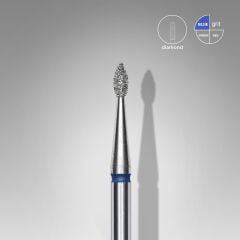 Elmas Küre Freze, Mavi, Çap 1,6 mm, Çalışma Kısmı 4 mm