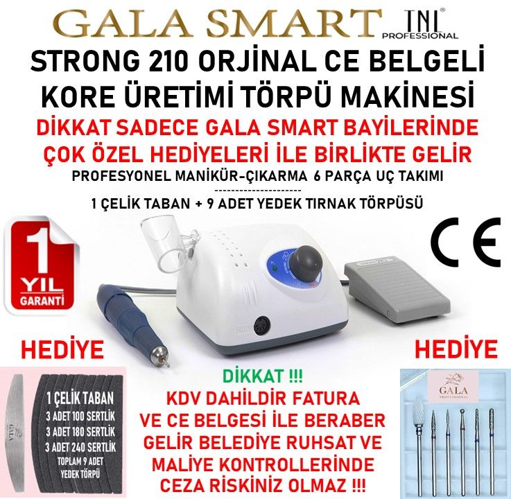STRONG 210 - Orjinal Kore - CE Belgeli- Tırnak Törpü Makinası
