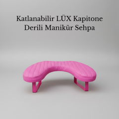 Manikür Sehpası Pembe Kol Dayama Katlanabilir - Capitone