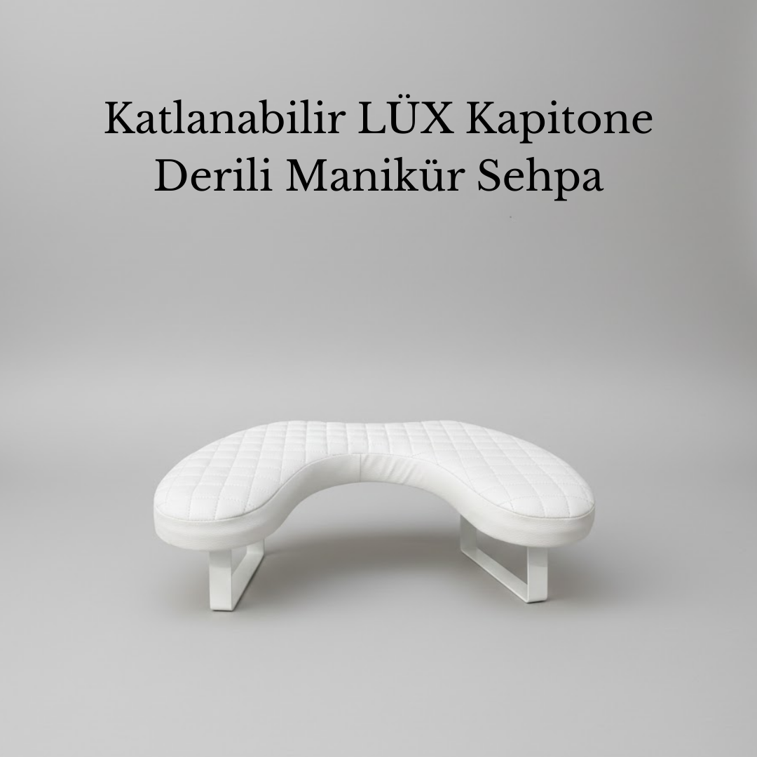 Manikür Sehpası Beyaz Kol Dayama Katlanabilir - Capitone