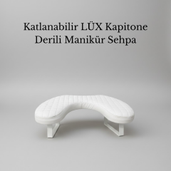 Manikür Sehpası Beyaz Kol Dayama Katlanabilir - Capitone