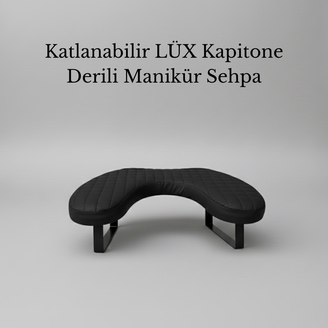 Manikür Sehpası Siyah Kol Dayama Katlanabilir - Capitone