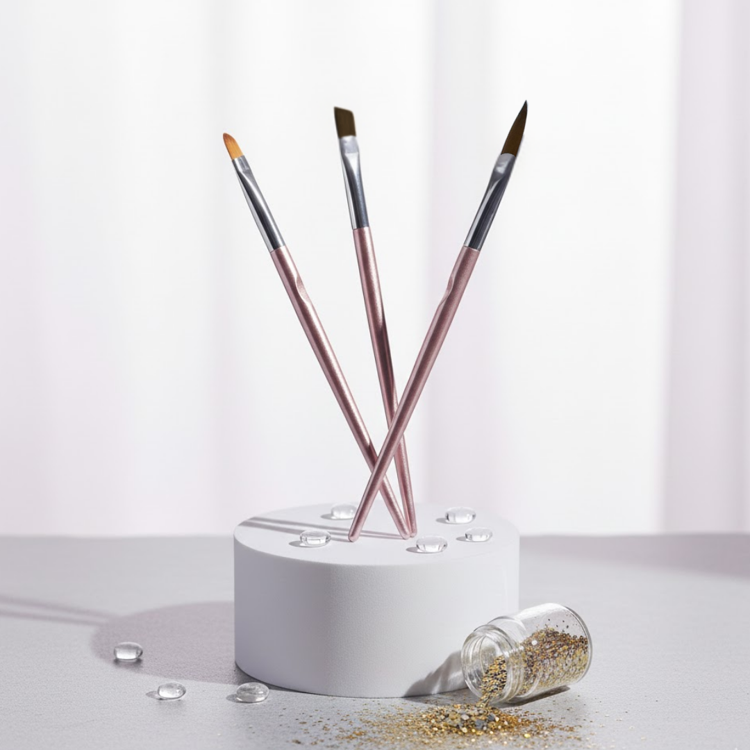 3'lü Jel ve Akrilik Fırça Set