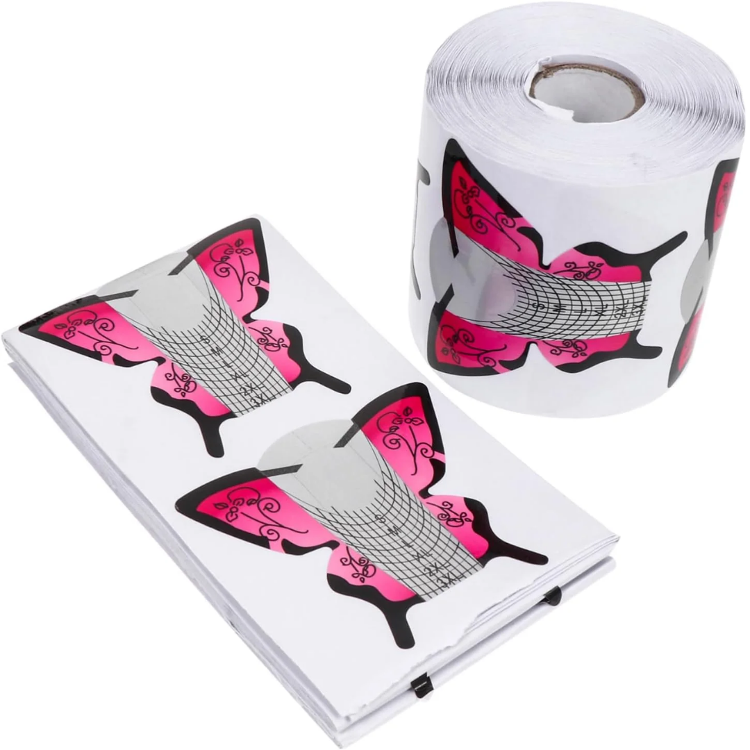 500'Lü Pembe Kelebek Protez Tırnak Şablon