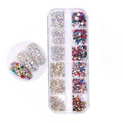 Parlak Tırnak Süsleme Taşı -  Mix 12`li set WN-517