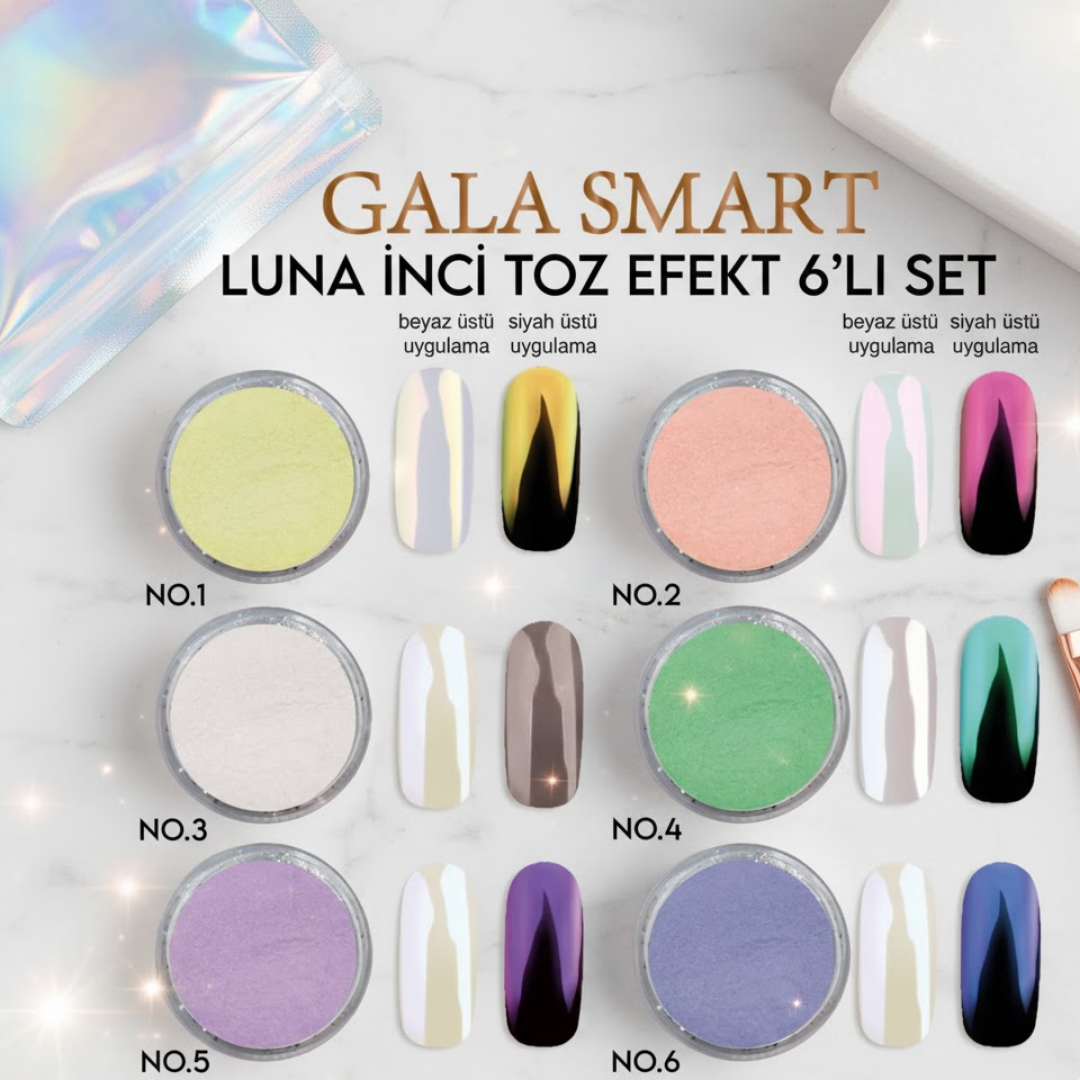 LUNA İNCİ TOZ EFEKT 6 LI SET