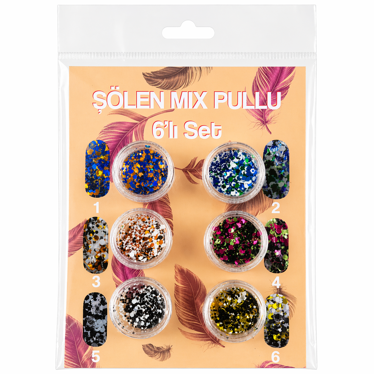 ŞÖLEN MİX PULLU 6 LI SET