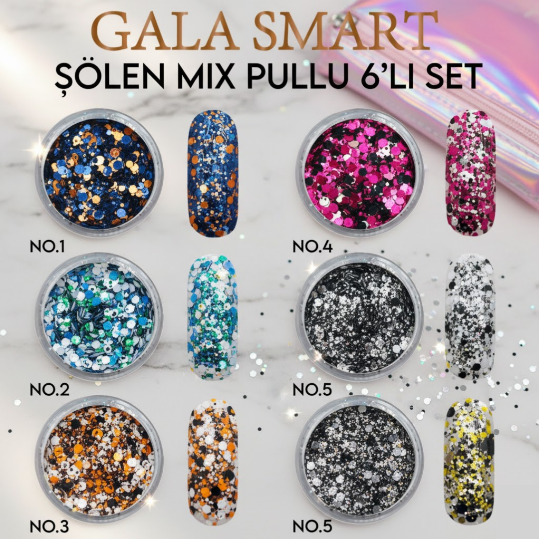 ŞÖLEN MİX PULLU 6 LI SET