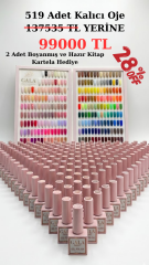 519 Renk Kalıcı Oje Serisi +2Adet Kitap Kartela Hediye