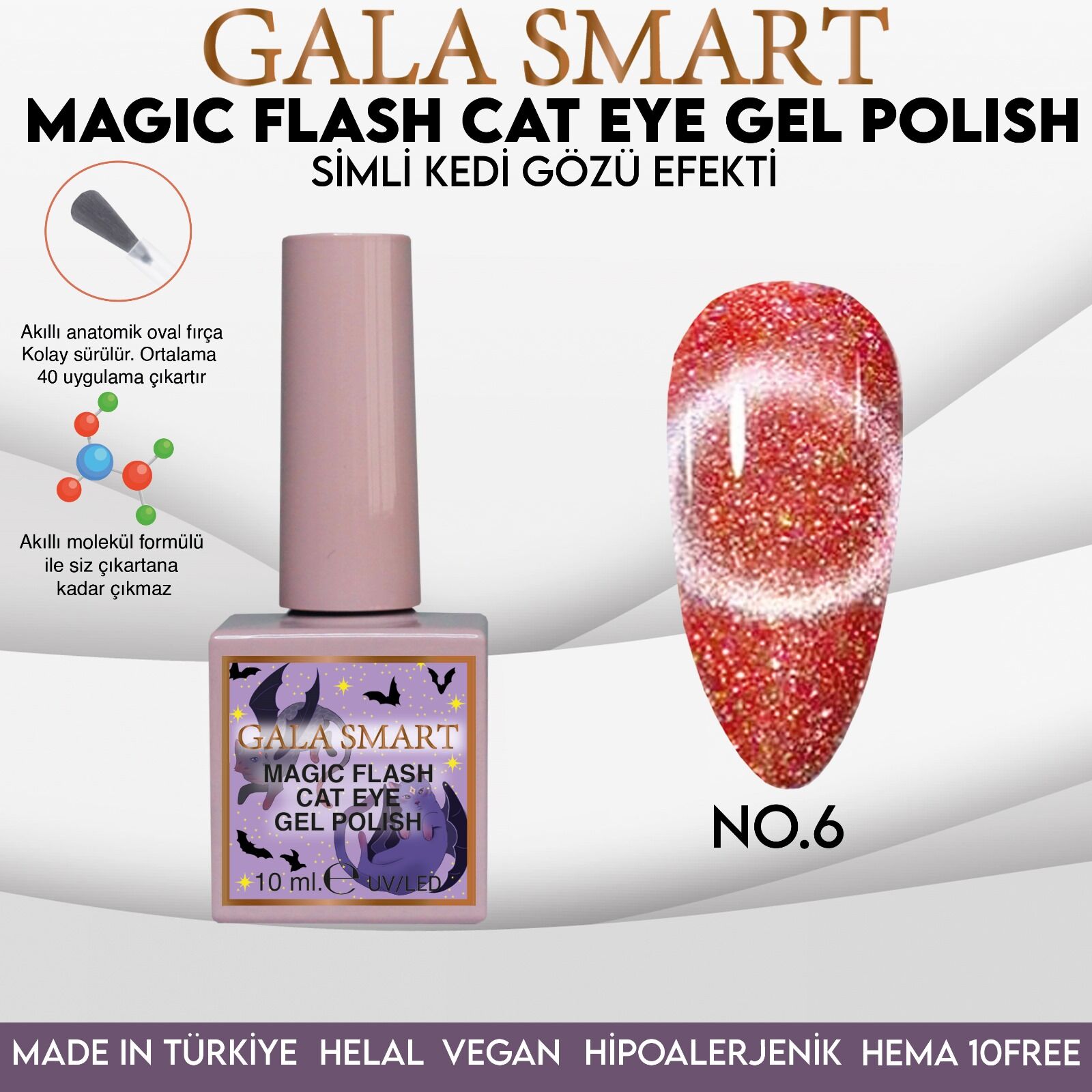 Magic Flash Cat Eye No:6 Kırmızı