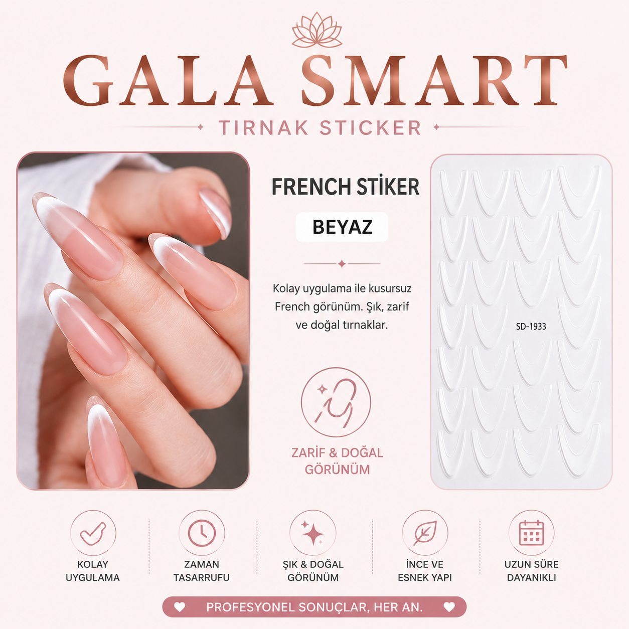 FRENCH STİCKER - BEYAZ