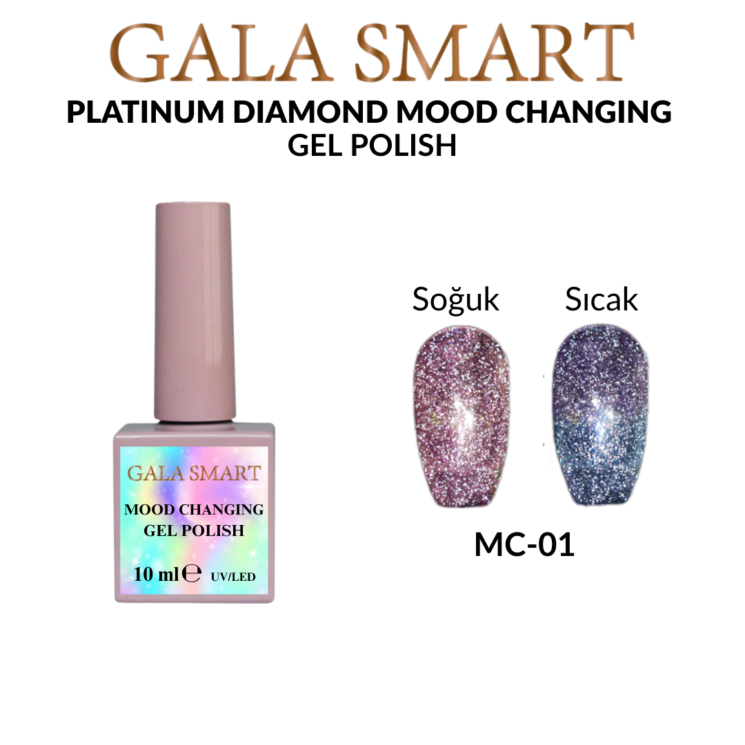 Platinum Diamond Mood Changing Kalıcı Oje 10ML MC-01 (Suda Renk Değiştiren Kalıcı Oje)