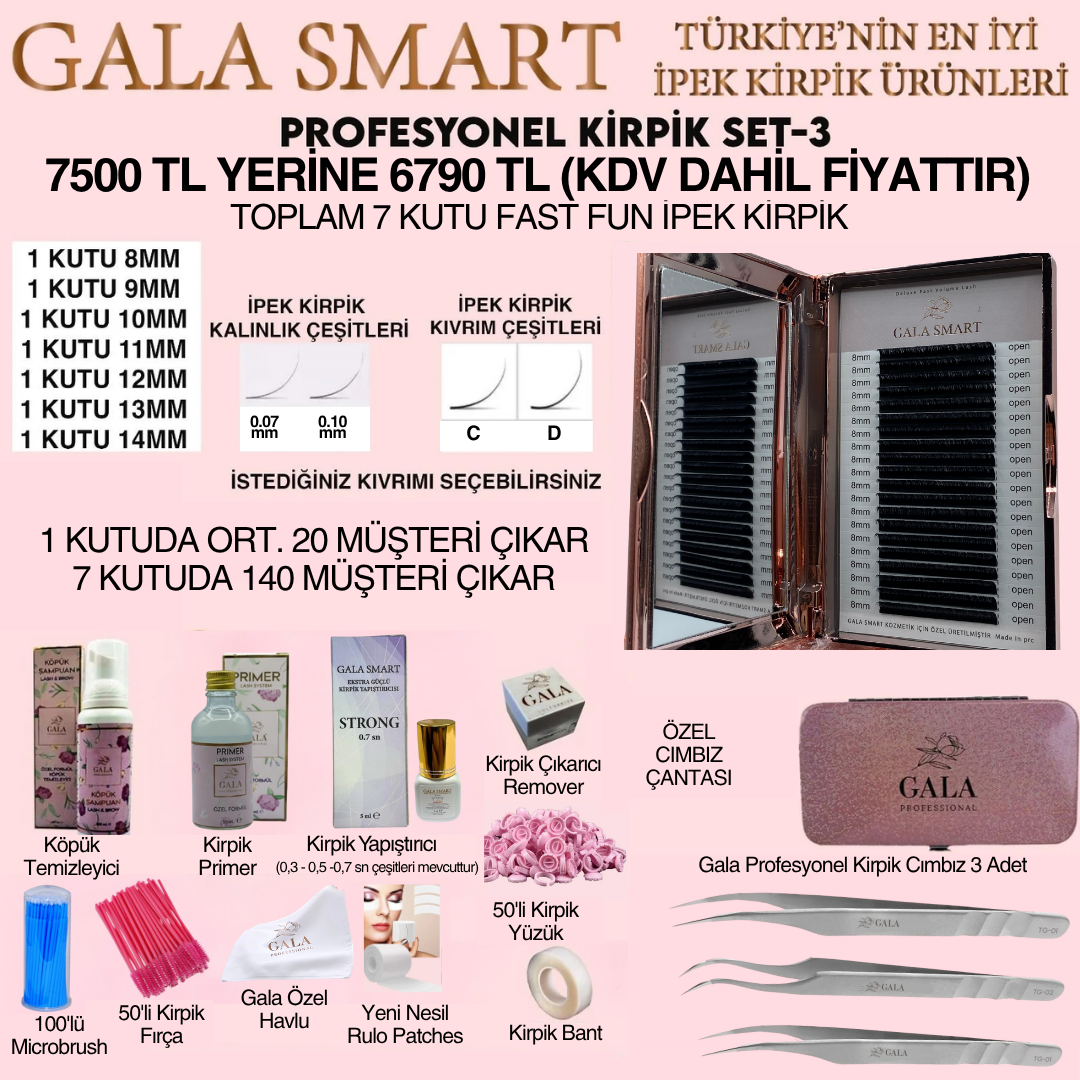 PROFESYONEL KİRPİK SET - 3
