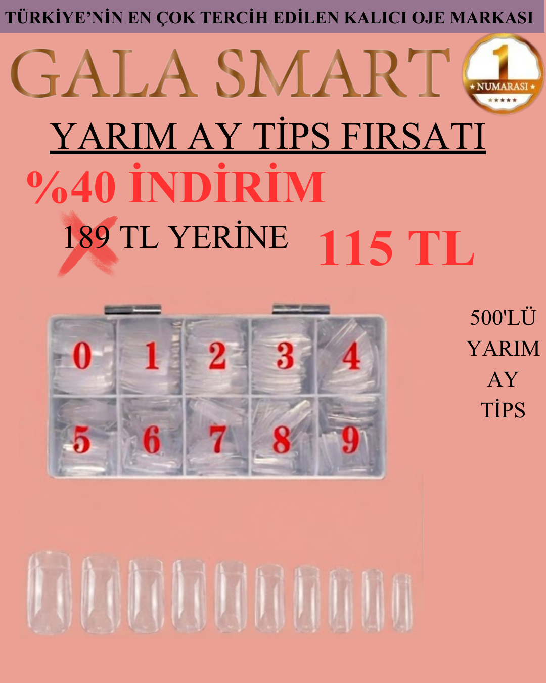 Yarım Ay Tips 500'lü Şeffaf