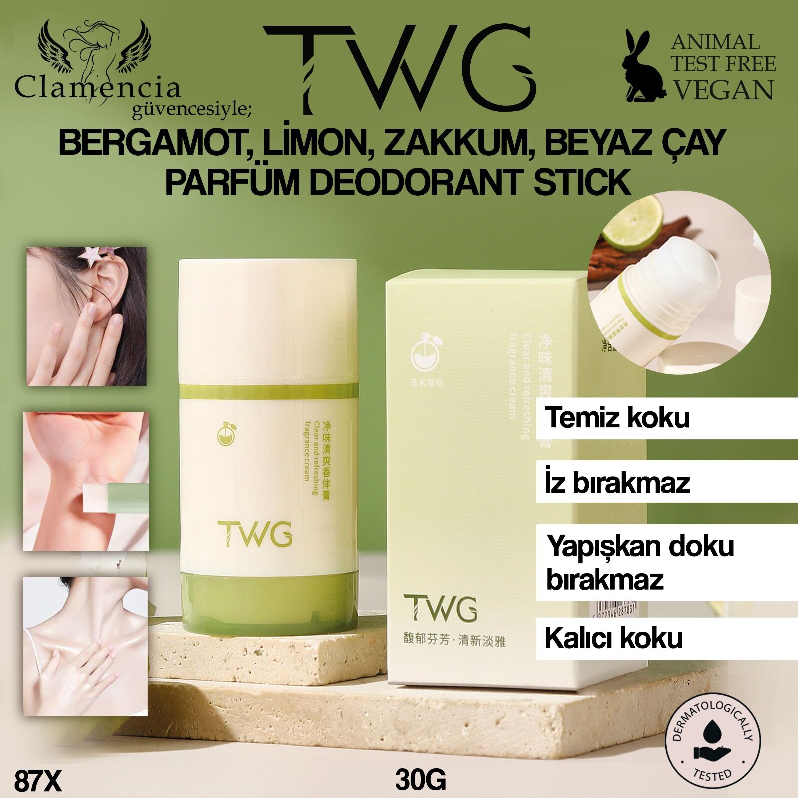 Uzun Ömürlü Çiçek Kokulu Deodorant Çubuk- Sedir 30ml
