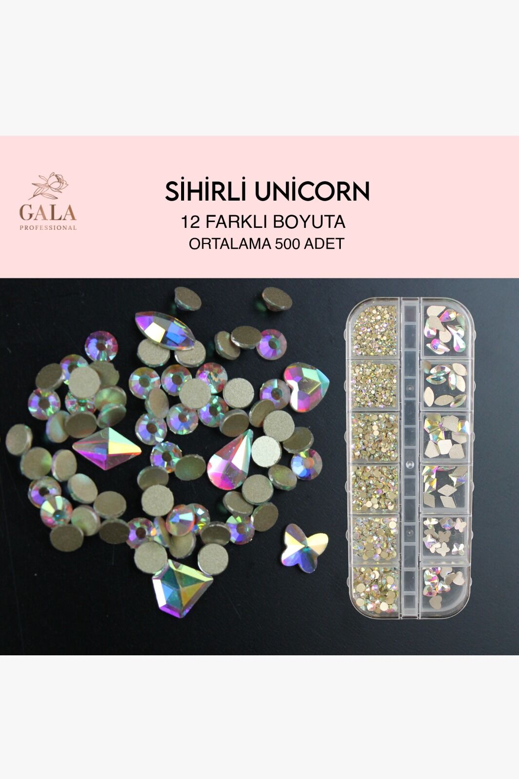 CRYSTALSİHİRLİ UNİCORN TAŞ 12 Lİ MİX KUTU