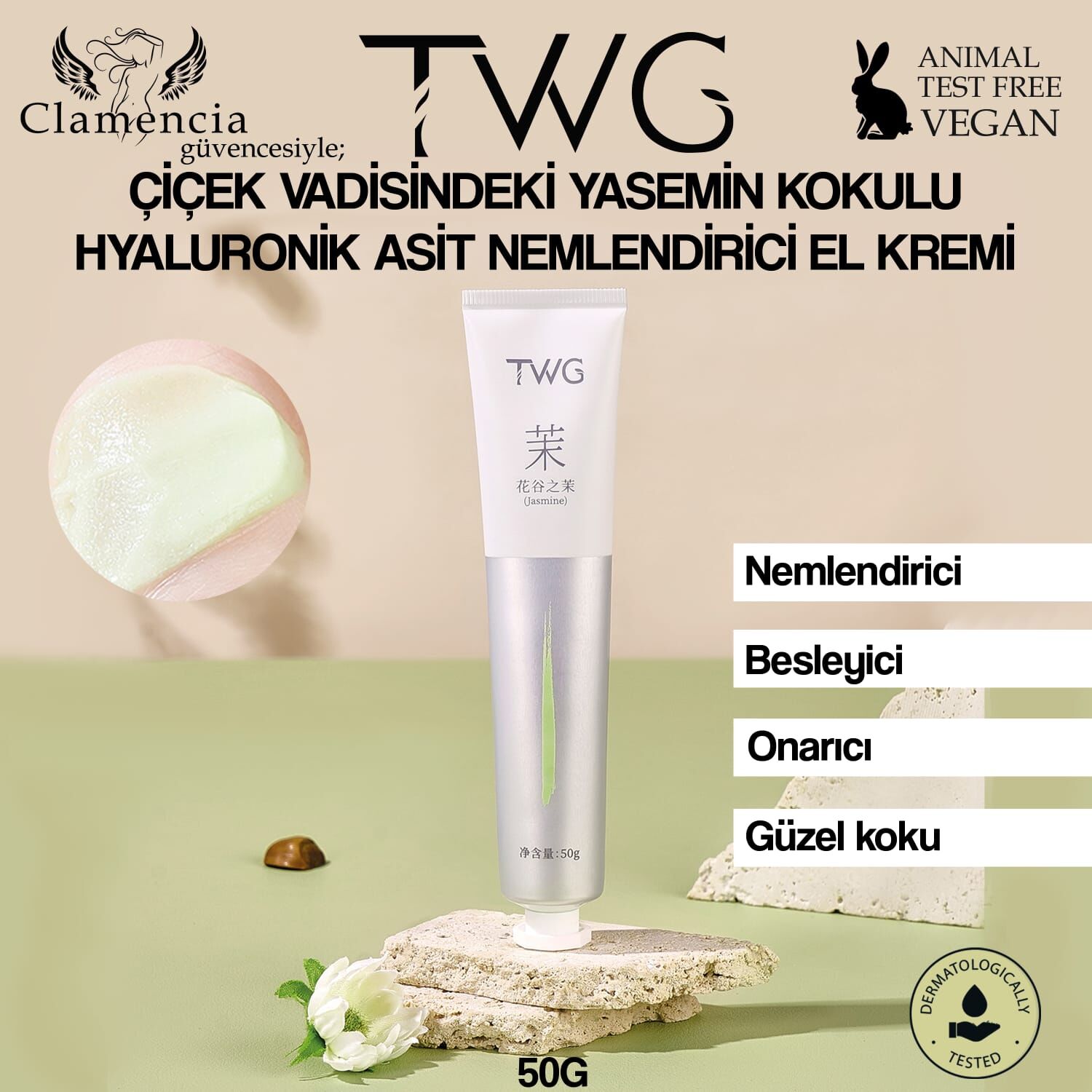 Çiçek Kokulu Nemlendirici El Kremi 50g Çiçek Vadisindeki Yasemin