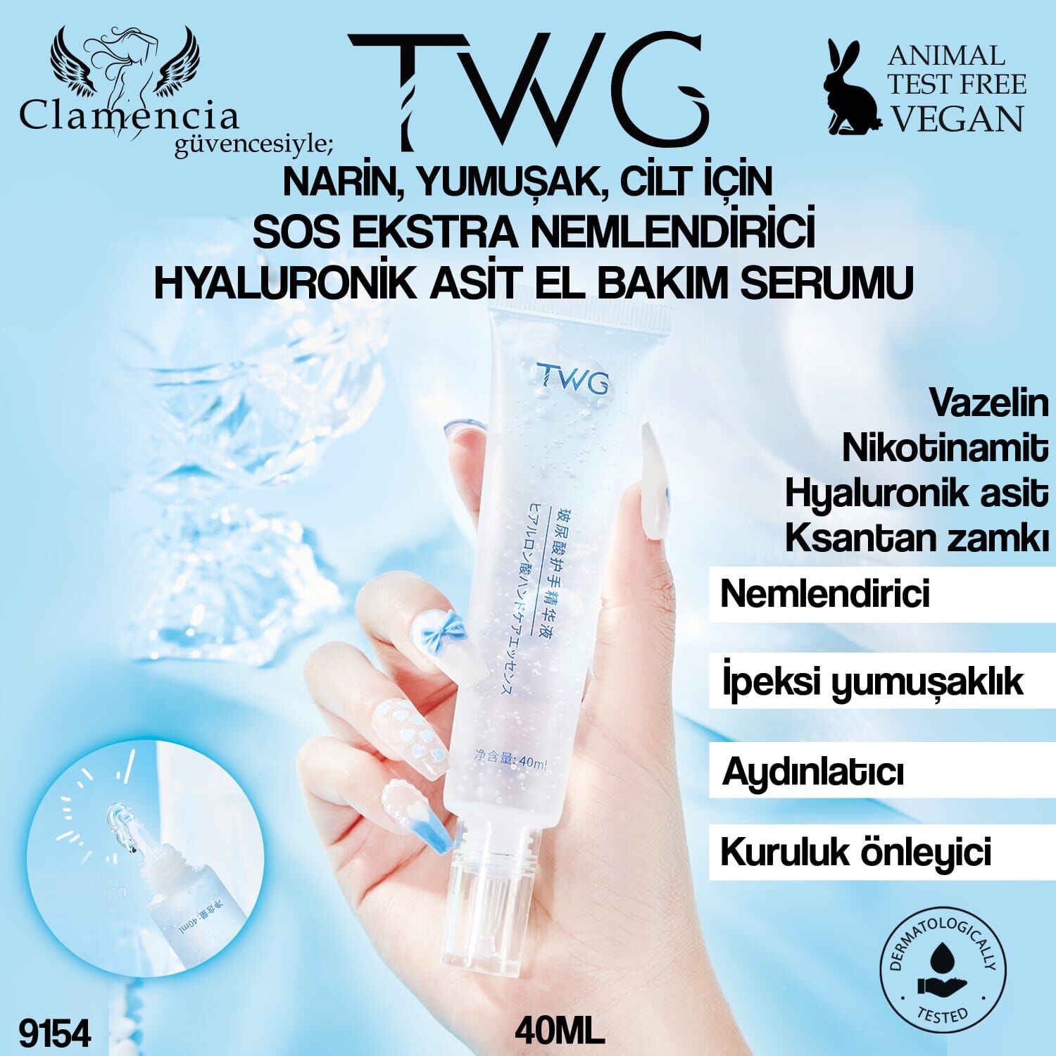 Hyaluronik Asit El Bakım Serumu 40ml No:5100