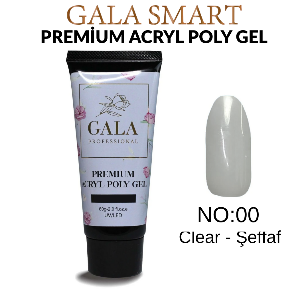 Gala Smart Premium Acryl Poly Gel 60 ML Clear (Şeffaf)