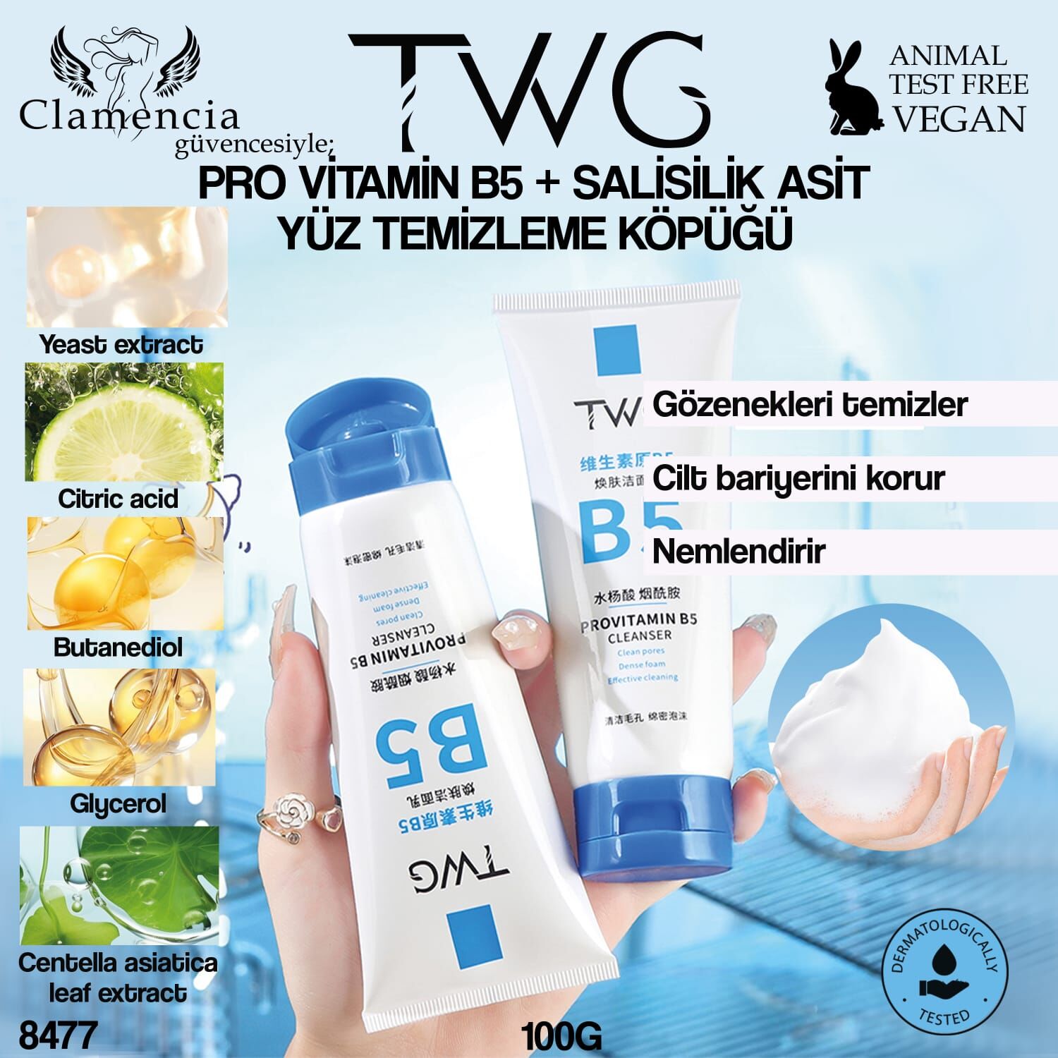 Provitamin B5+ Salisilik Asit Yüz Temizleme Köpüğü 100g