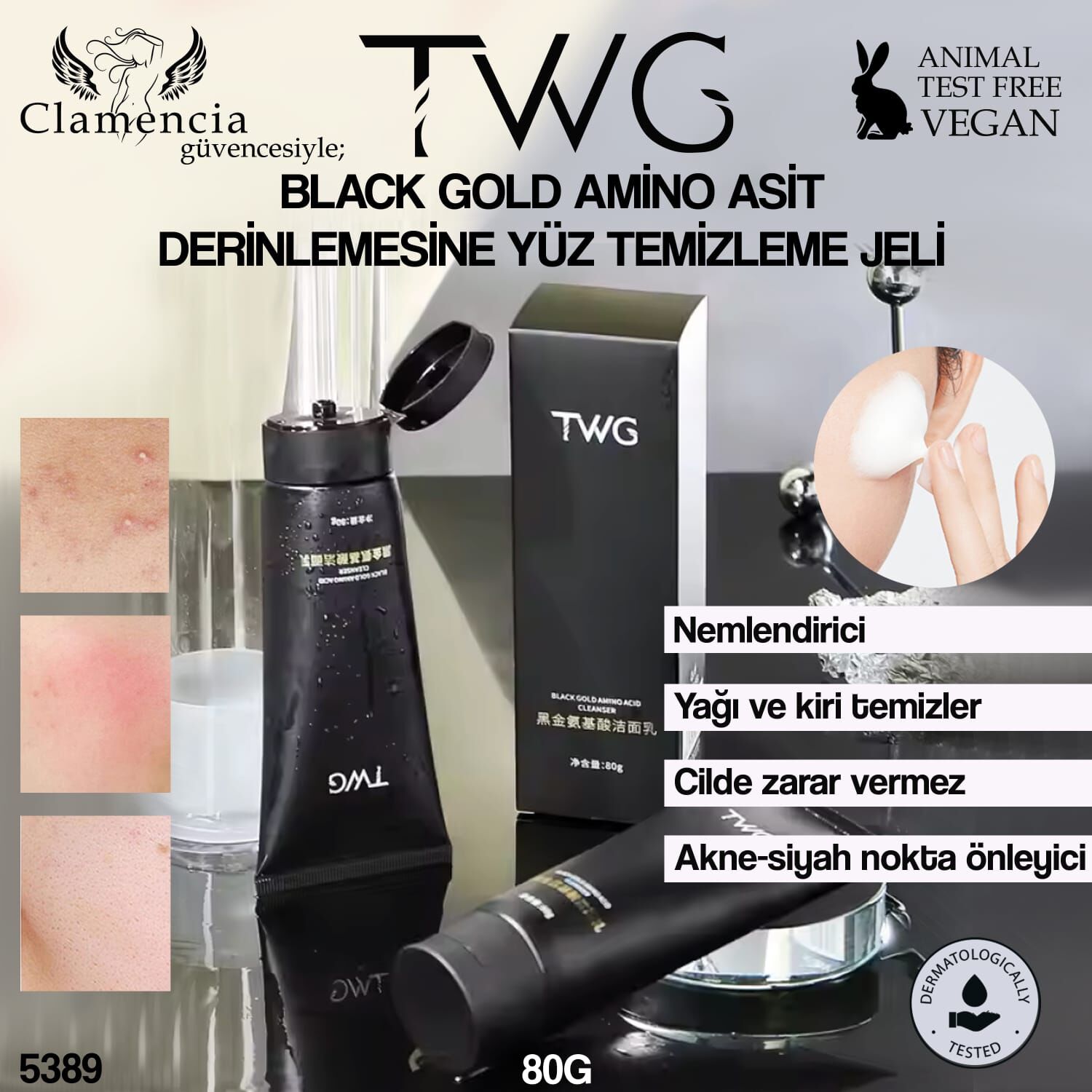 Siyah Yüz Temizleyici 80g - Amino Asit