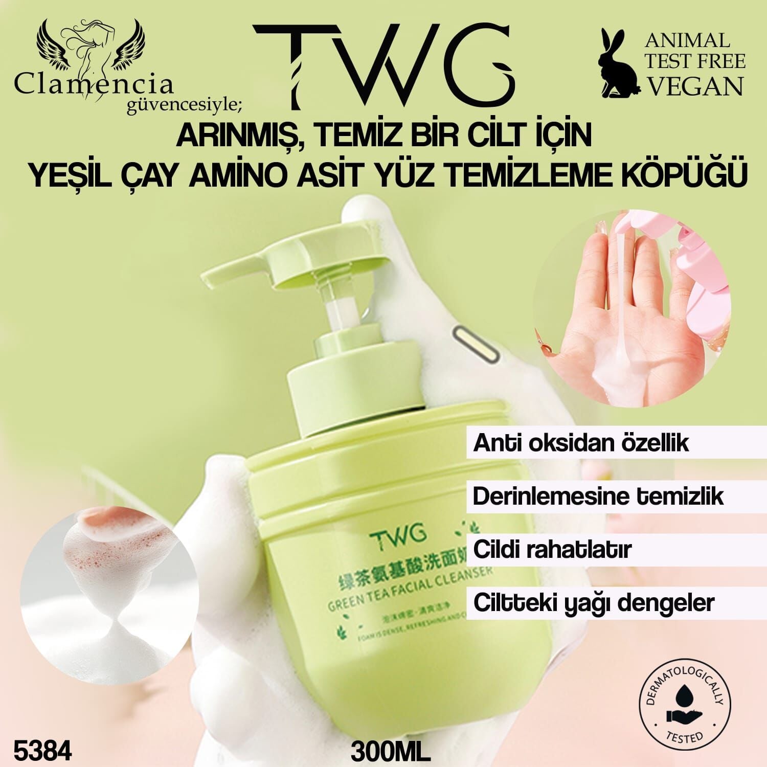 Yüz Temizleme Köpüğü 300g Yeşil Çay