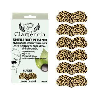 Clamencia Sihirli Burun Bandı – Siyah Nokta ve Kir Temizleyici Leopar 6'lı Set