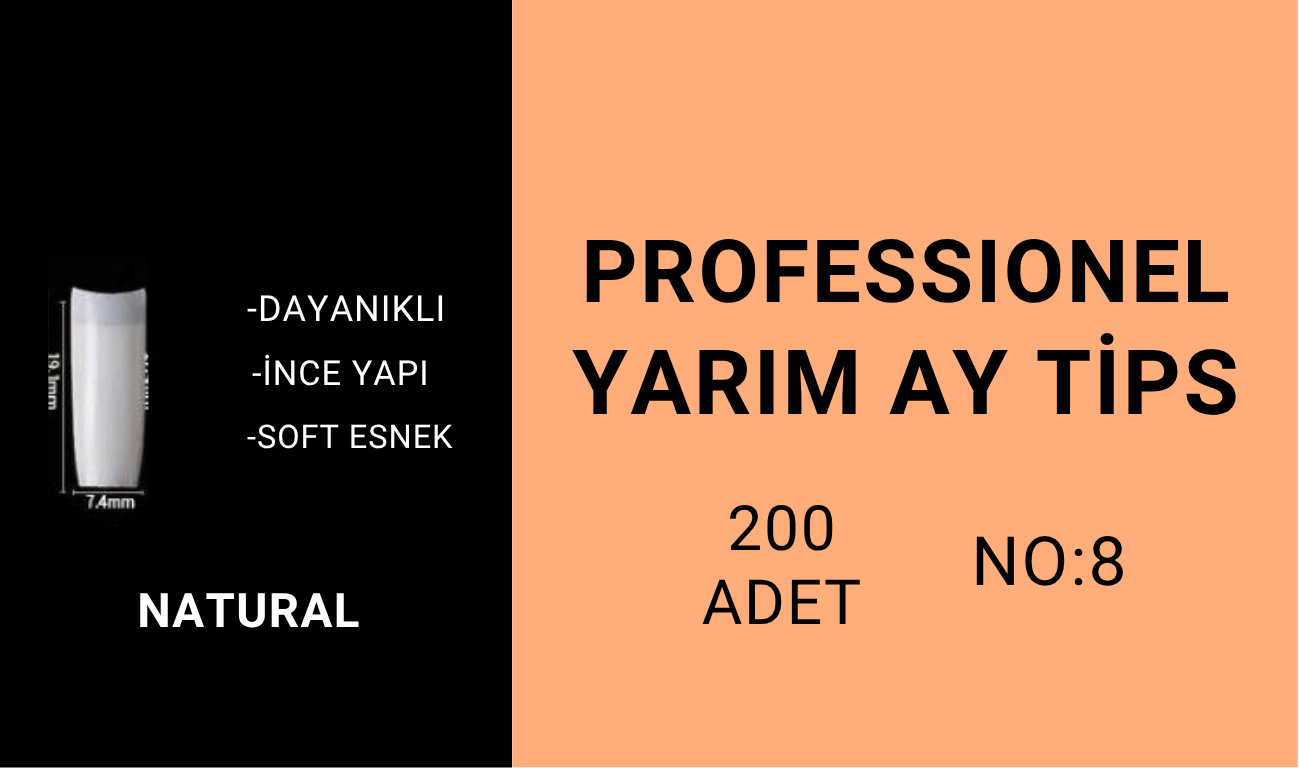 Yarım Ay Tips - No:8 200Adet