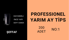 Şeffaf - Yarım Ay Tips - No:1 (200Adet)